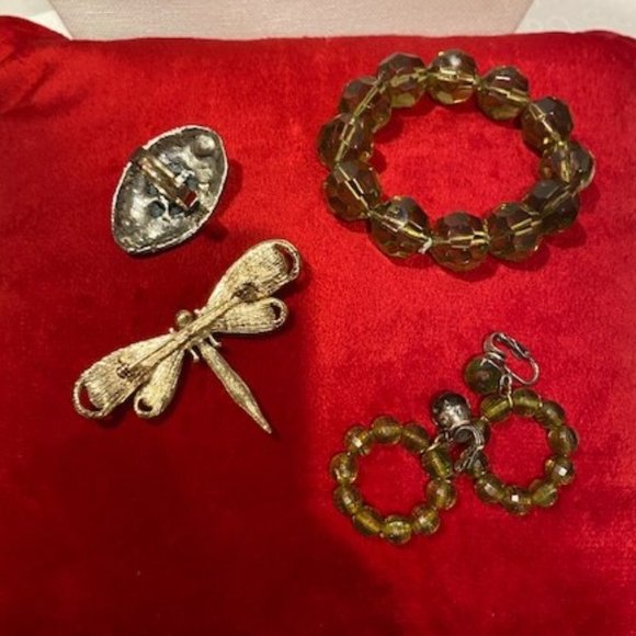 Dalsheim Green Bead Earrings & Jewelry 5 - LOT - Picture 9 of 11